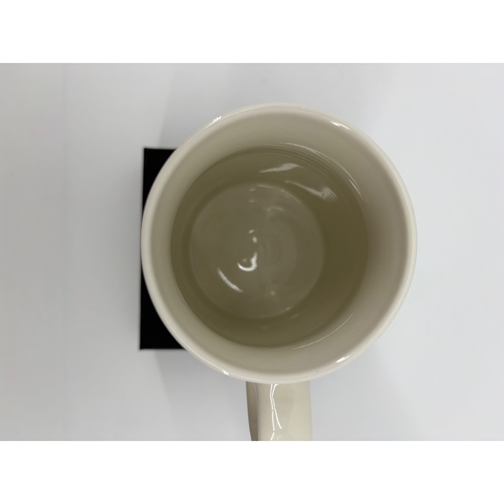 Starbucks Coffee Mug Unisex 14oz Cream Silver 2004 Vintage Metal Base Industrial - Picture 7 of 9